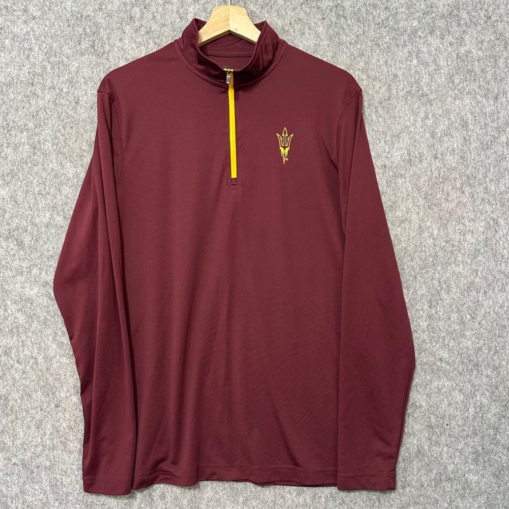 Colosseum Arizona State Sun Devils Mens Medium Maroon 1/4 Zip Pullover Jacket